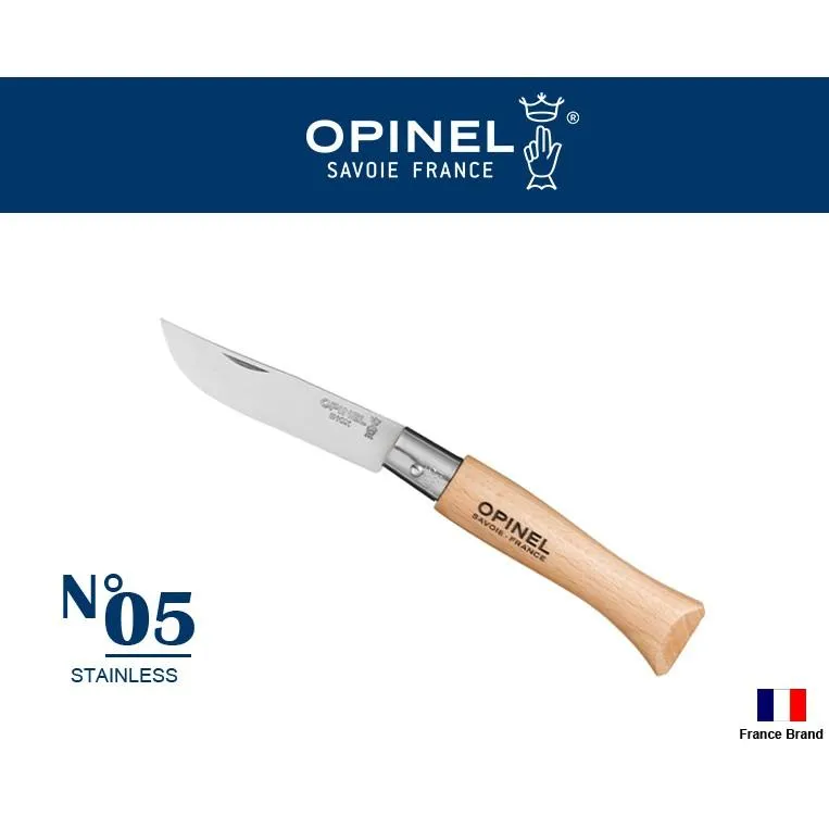Opinel法國不銹鋼折刀No05櫸木刀柄,法國製造OPI001072