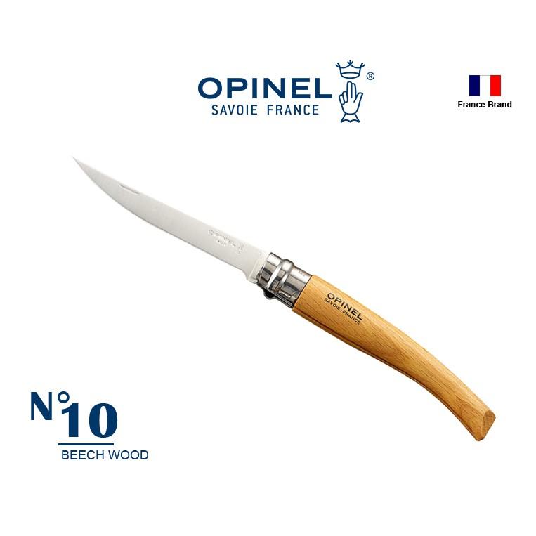 Opinel法國不銹鋼折刀細長款 No10 櫸木刀柄,法國製造【OPI000517】