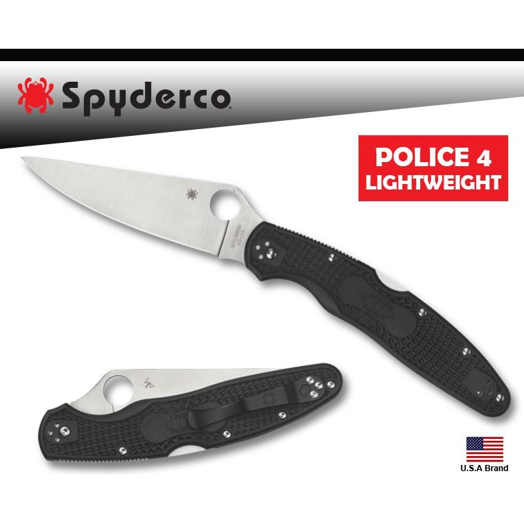 Spyderco美國蜘蛛POLICE 4 LIGHTWEIGHT折刀FRN柄VG-10鋼附背夾【SPC07PBK4】