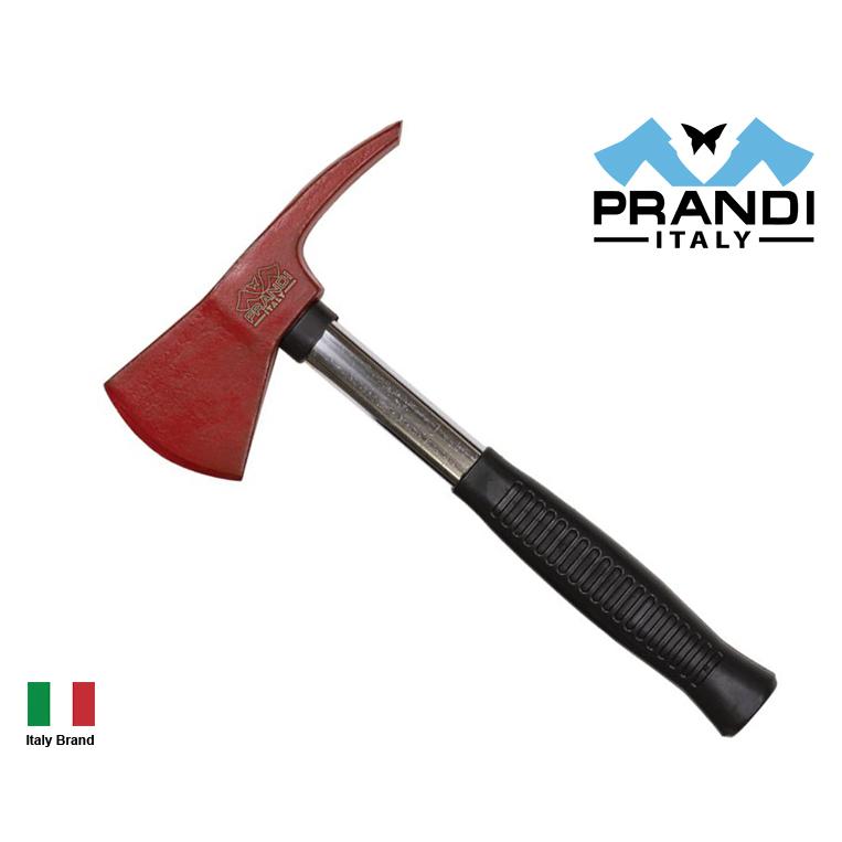 Prandi義大利老牌斧頭C45/1045碳鋼13吋消防斧多功能斧鍍鉻鋼橡膠握柄【PRA0108】