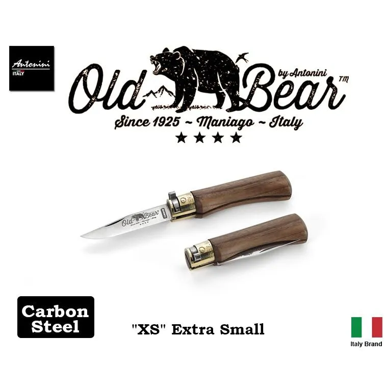 義大利 Antonini Knives Old Bear Carbon碳鋼版 XS號核桃木柄折刀【OB001CXS】