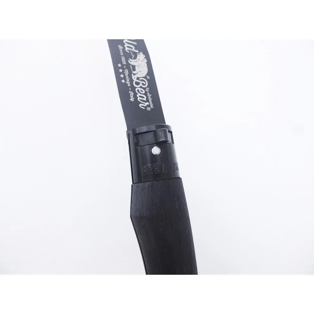 義大利 Antonini Knives Old Bear不銹鋼PTFE黑刃(黑)鎖定環L號黑積層木柄折刀【OBTBL】