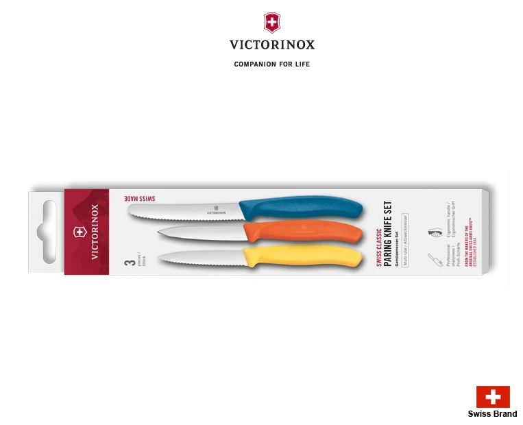 Victorinox瑞士維氏水果刀三兄弟組(彩色),瑞士製造 6.7116.32C1