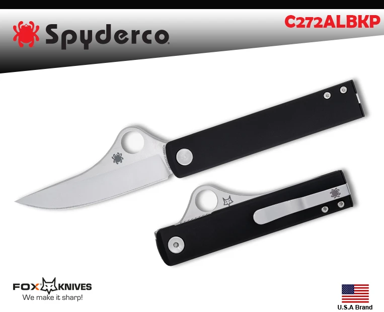 Spyderco美國蜘蛛折刀FOX聯名款Essenza黑鋁柄N690Co鋼C272ALBKP