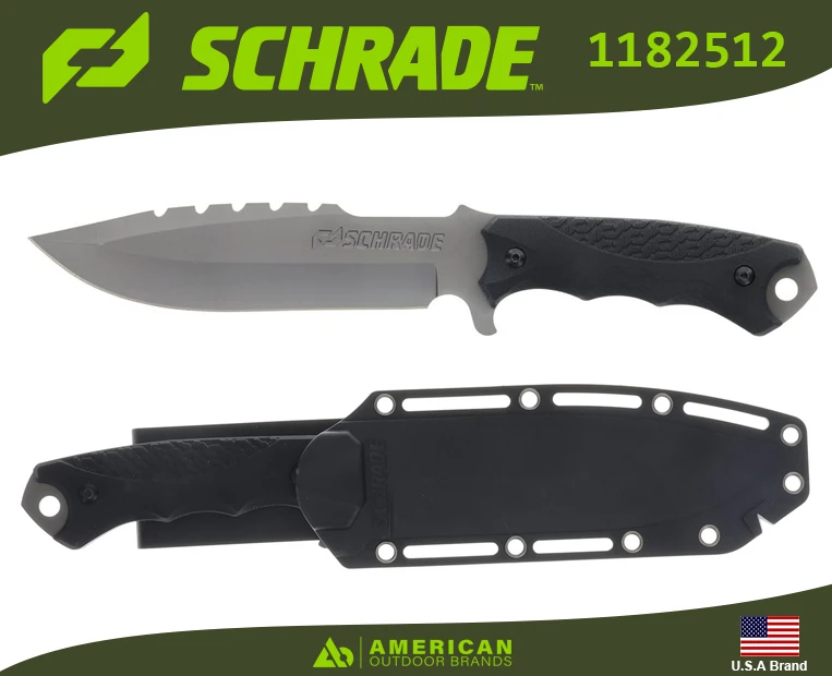美國Schrade直刀Extreme Survival AUS-10高碳鋼G10握柄附刀鞘SCH1182512
