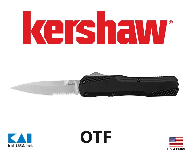 美國Kershaw折刀Livewire 9000ST半齒刃OTF自動開關黑MagnaCut鋼鋁合金握柄 KS9000ST