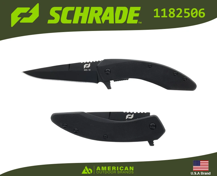 美國Schrade折刀Land Shark快開系統AUS-10高碳鋼G10握柄SCH1182506