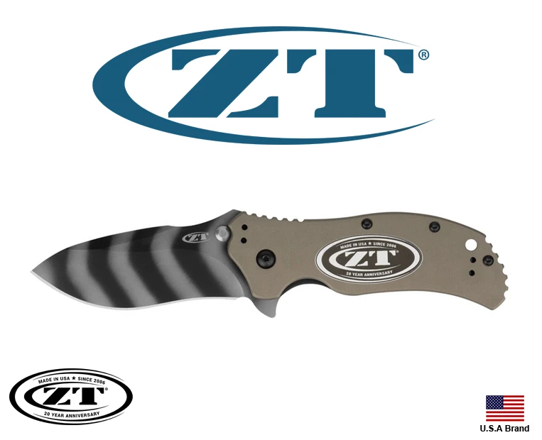 Zero Tolerance美國ZT 20周年限量刀MagnaCut鋼虎斑面大地色鋁合金握柄ZT0350FDETS20