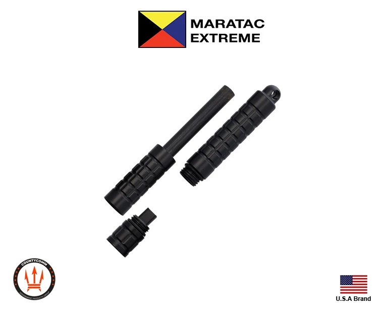美國Maratac鈰鐵SHTF便攜防水打火棒伸縮金屬管附刮片鑰匙圈MAR110