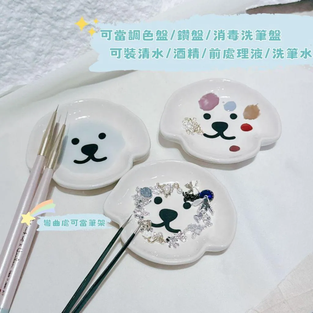小白狗瓷盤