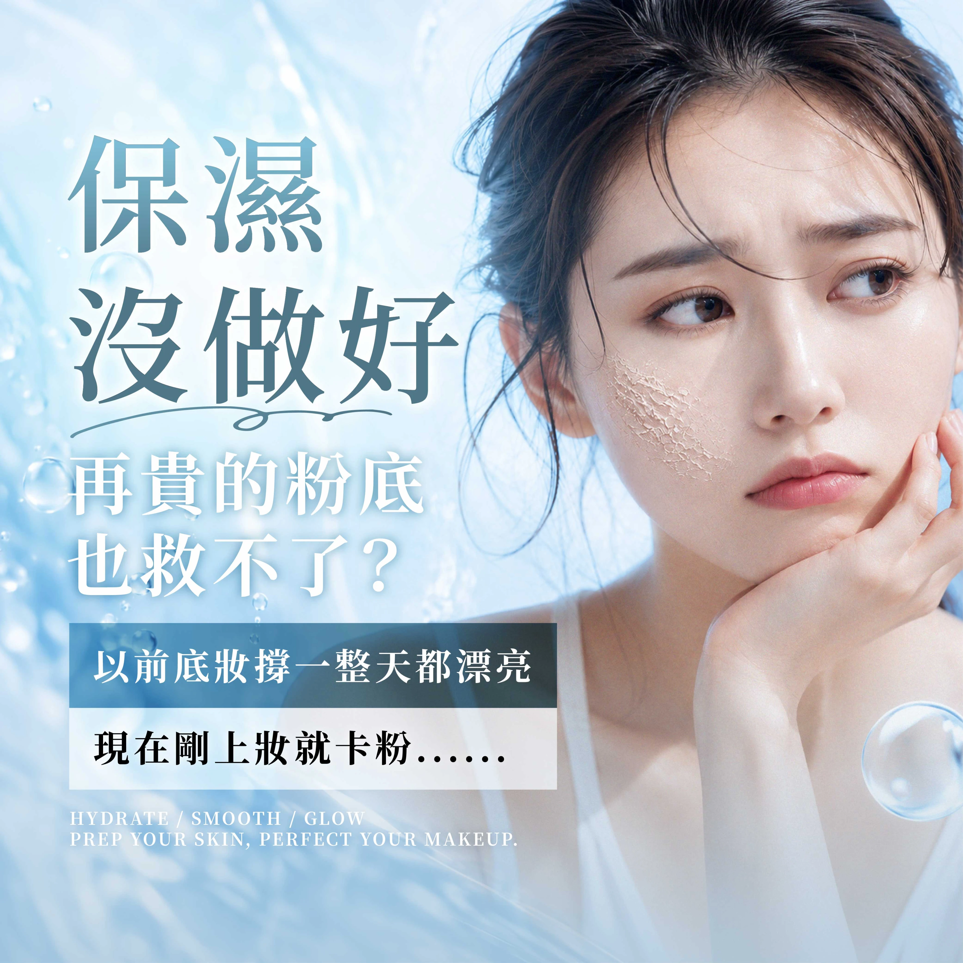 保濕沒做好，再貴的粉底也救不了？以前底妝撐一整天都漂亮，現在剛上妝就卡粉