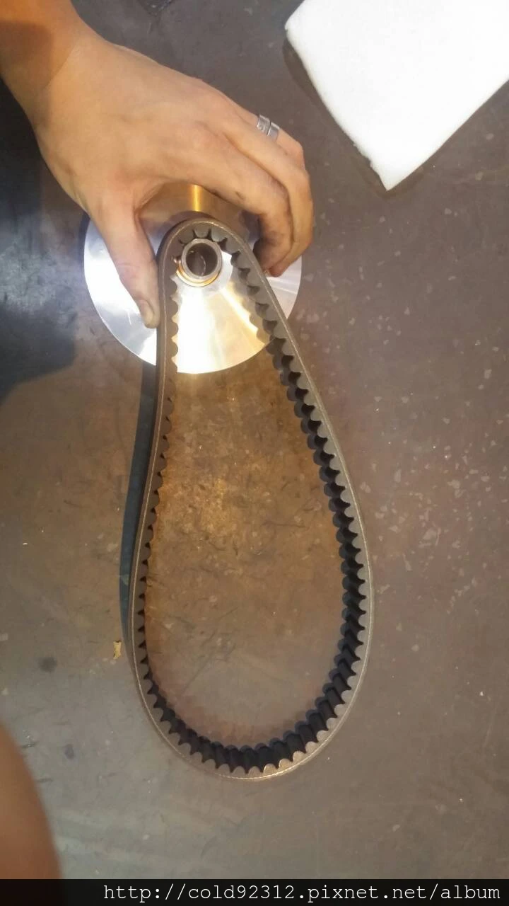 CVT 起步狀態前小後大皮帶變速幾何位置圖