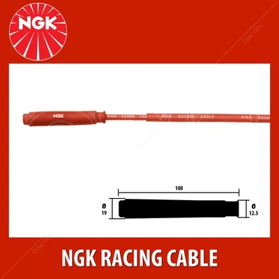 日本NGK RACINGLINE賽車專用點火導線螺旋纏繞線芯對比圖，驗證電感防護設計