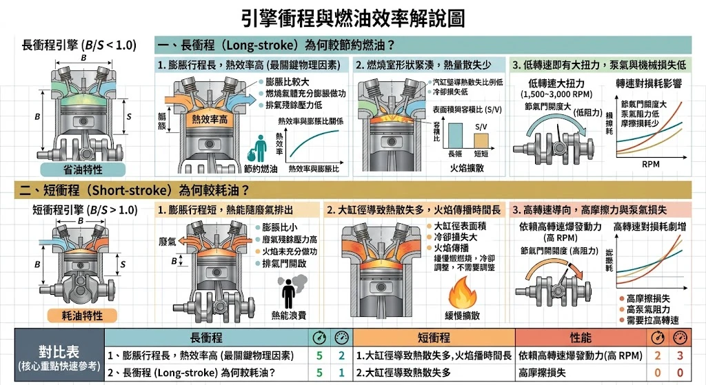引擎改裝幾何選擇總結示意圖