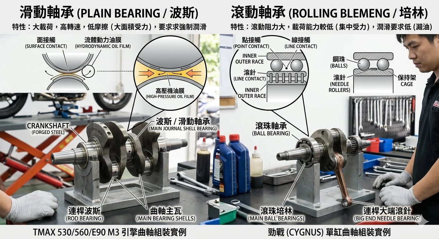 滾針培林與金屬軸瓦波斯結構差異分析