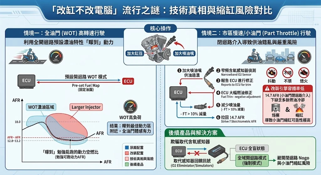 改缸不改電腦的空燃比失調風險