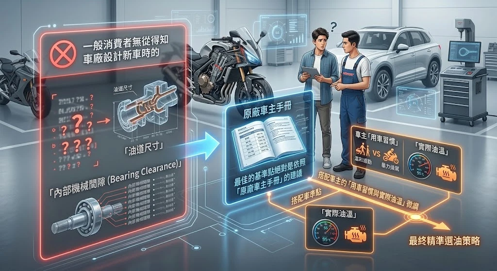 原廠車主手冊 機油黏度建議