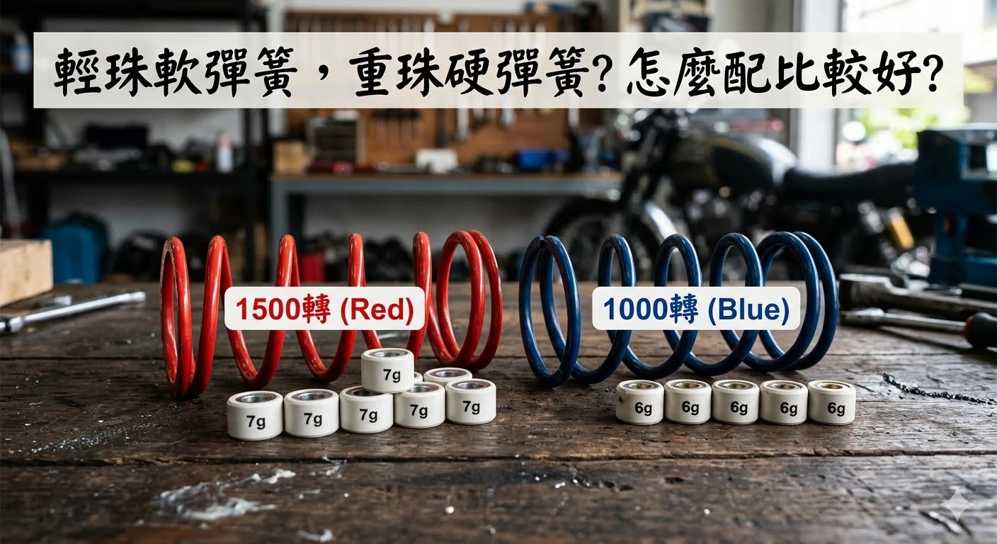 《傳動配法迷思破除：輕珠軟彈簧還是重珠硬彈簧？從 CVT 幾何力學解析大彈簧挑選公式》