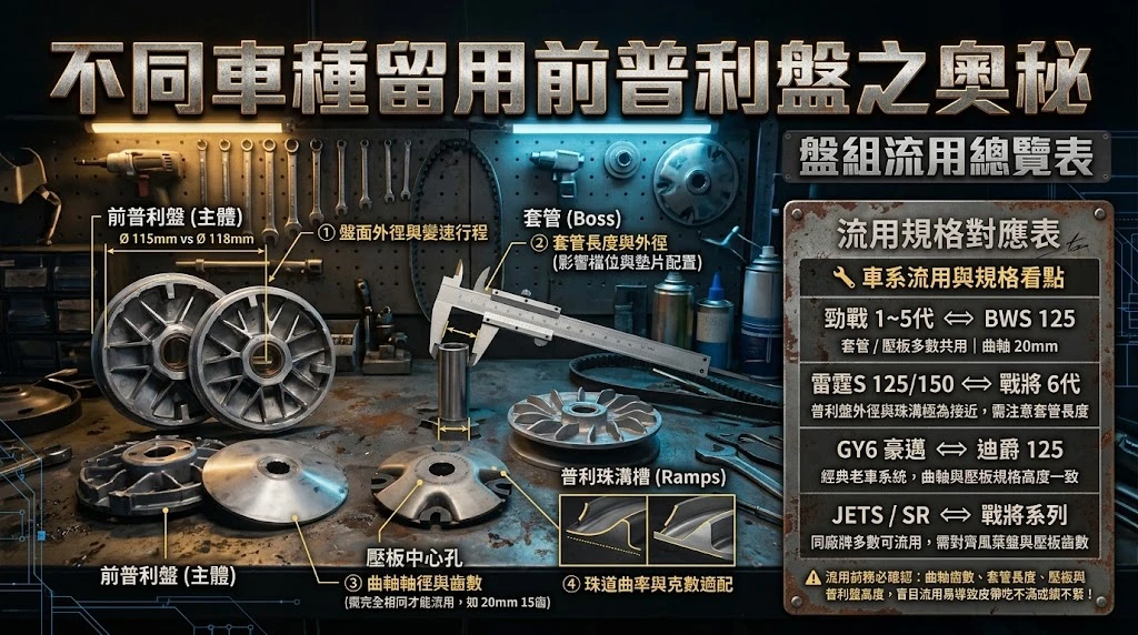 《2026機車前普利盤改裝流用總表！冷門白牌黃牌速可達機車改裝傳動看這裡》