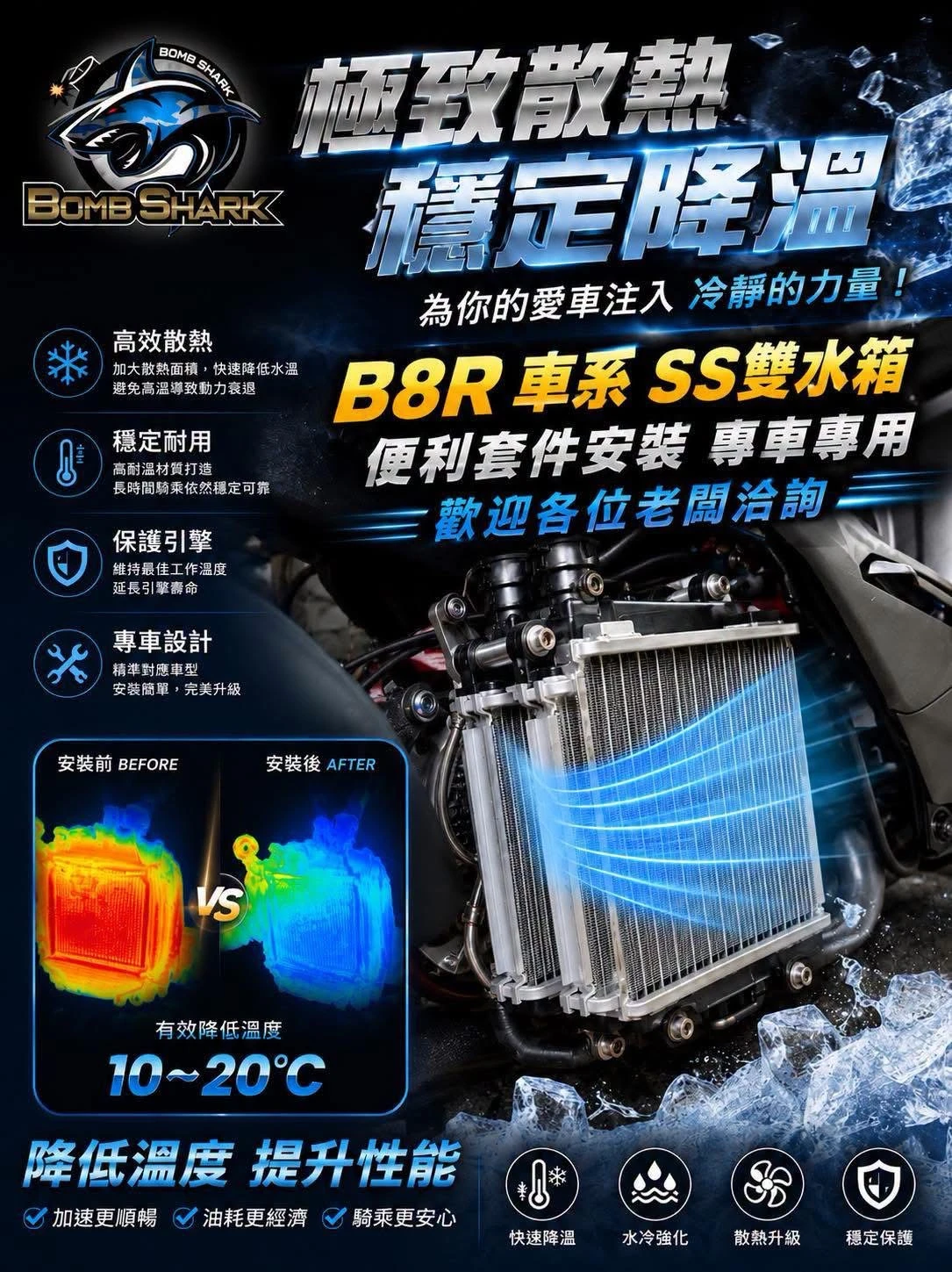炸彈鯊魚 B8R車系 七代戰 SS雙水箱套件