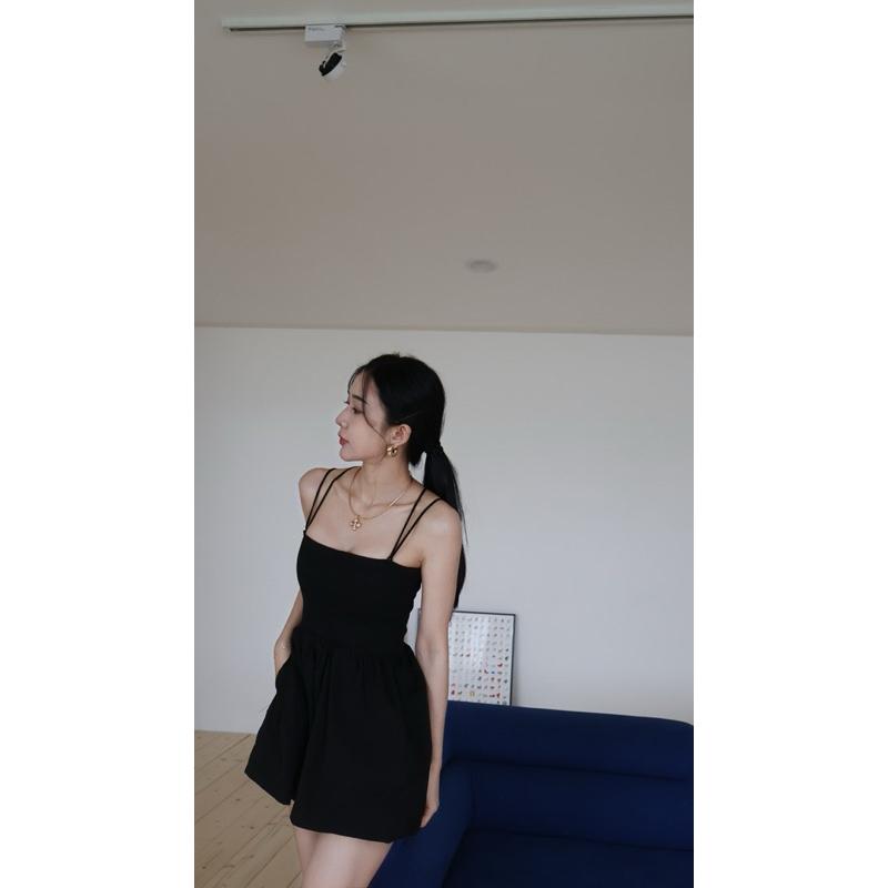 美背交叉澎澎連身褲