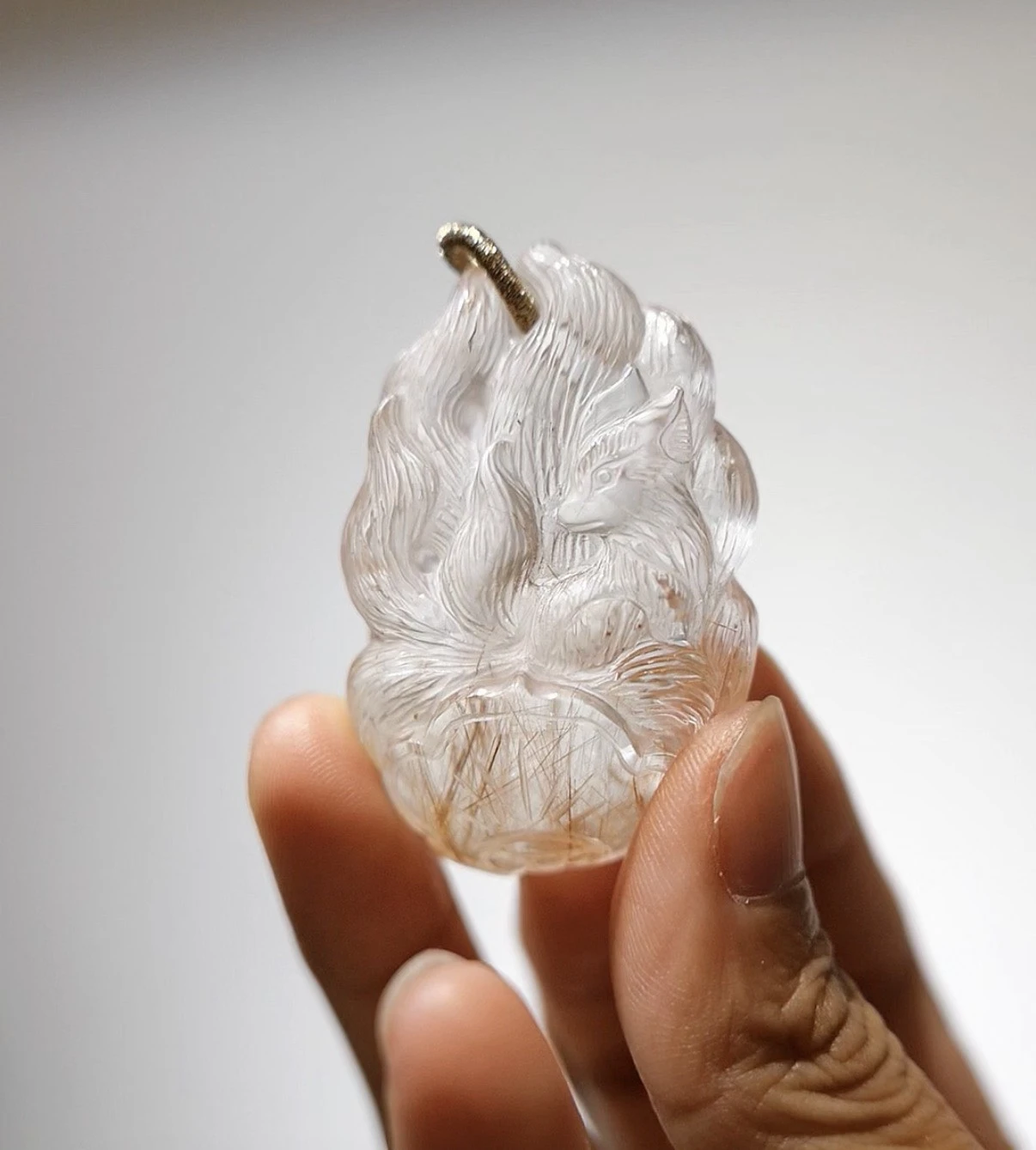 金紅石髮晶 紅焰九尾狐