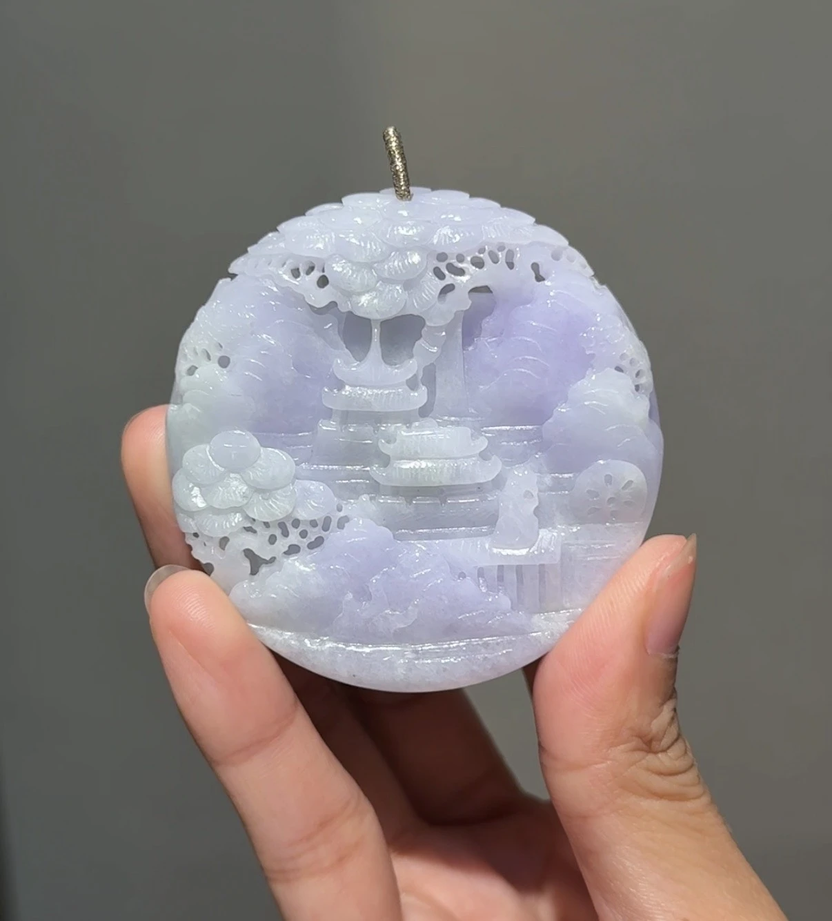 珍藏紫翡山水牌