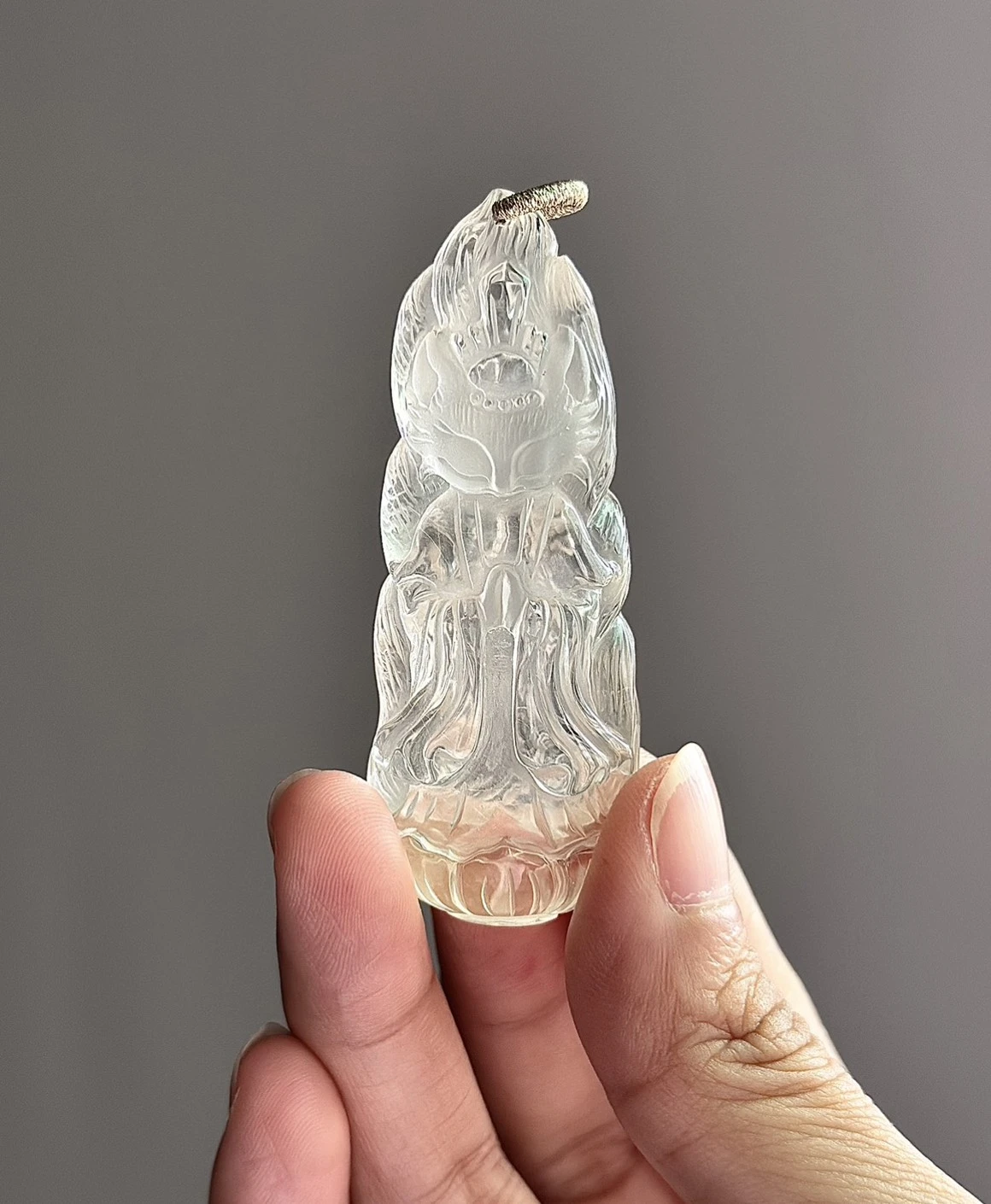 純淨白水晶 蓮花狐