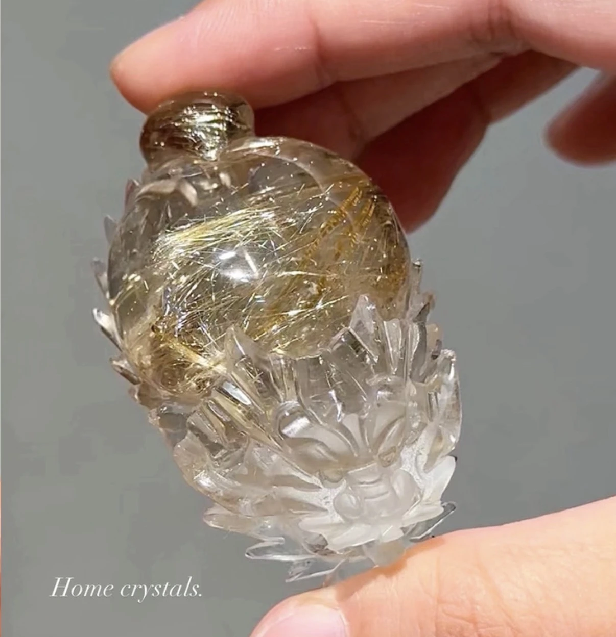 手雕精品 金髮晶龍龜