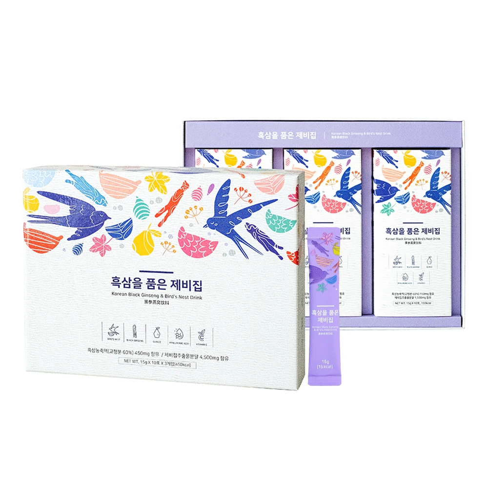 黑蔘燕窩萃取液_흑삼을 품은 제비집_Korean Black Ginseng & Bird’s Nest Drink 15gx30sticks