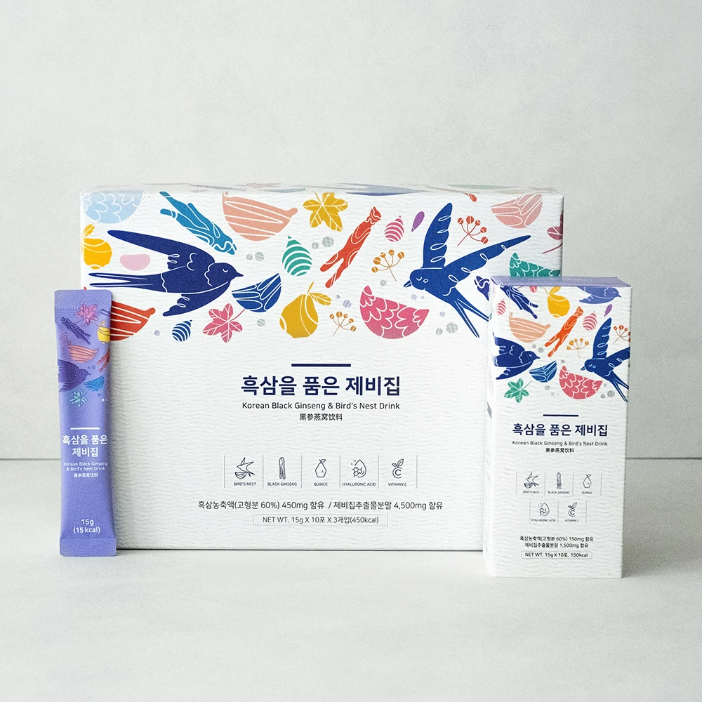 黑蔘燕窩萃取液_흑삼을 품은 제비집_Korean Black Ginseng & Bird’s Nest Drink 15gx30sticks