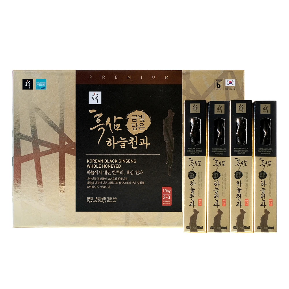 錦黑黑蔘蜜餞_금흑흑삼하늘천과_Korean Black Ginseng Whole Honeyed