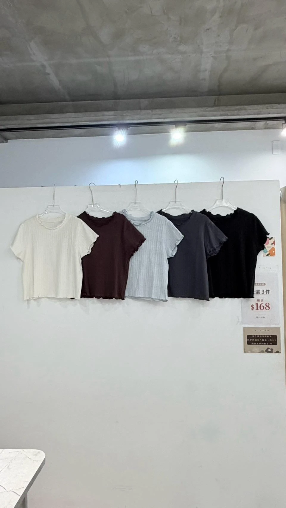 荷葉邊坑條短袖5color