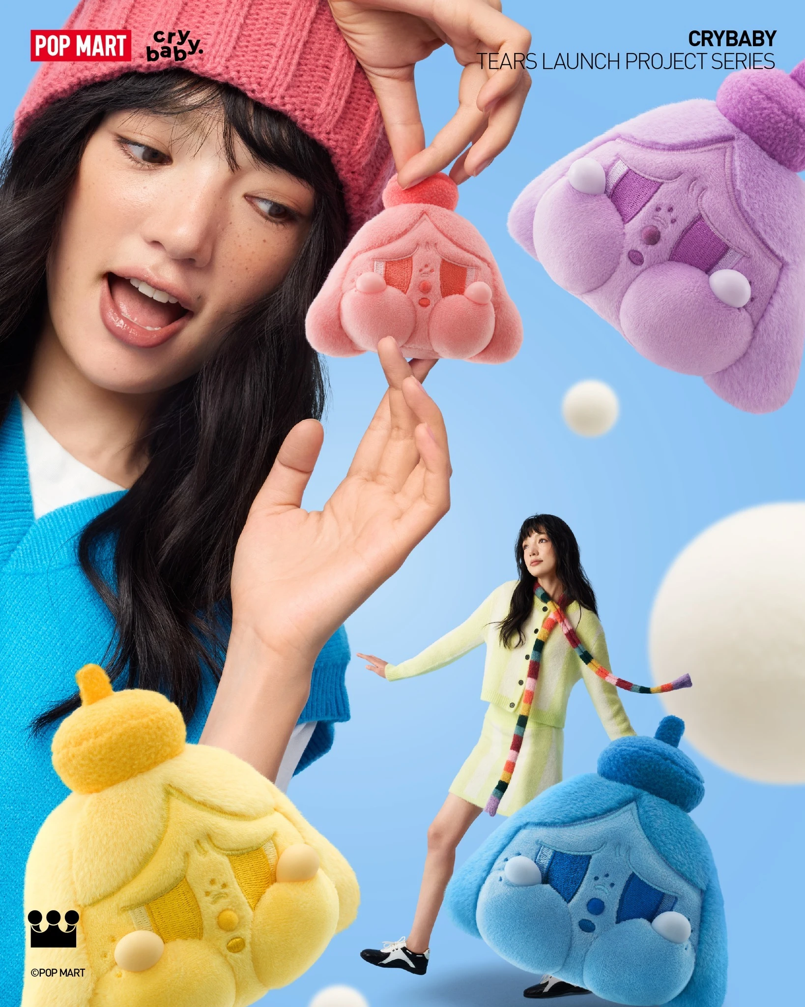 POPMART泡泡瑪特 CRYBABY哭娃 眼淚發射計畫系列毛絨公仔掛件盲盒禮物