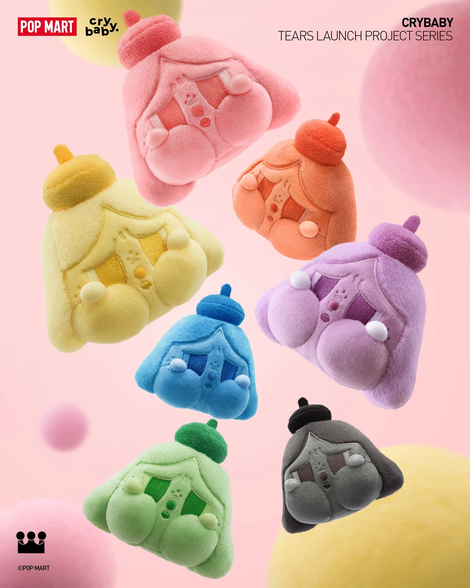 POPMART泡泡瑪特 CRYBABY哭娃 眼淚發射計畫系列毛絨公仔掛件盲盒禮物