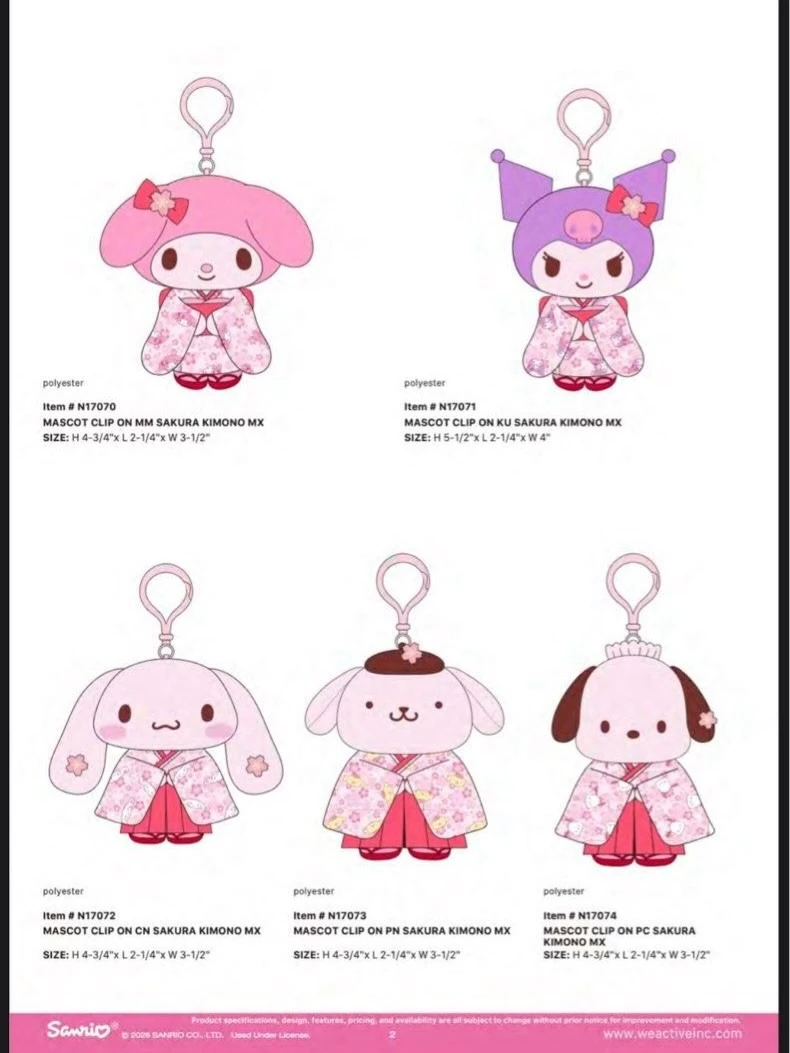三麗鷗櫻花系列和服掛件公仔