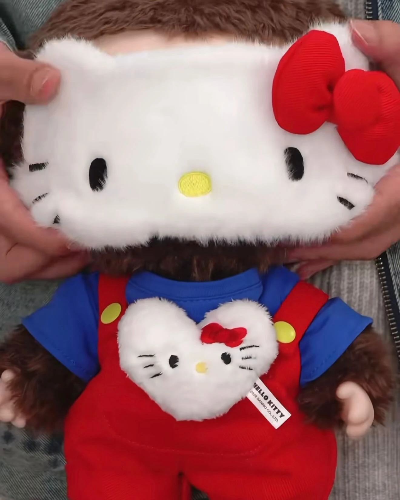 三麗鷗 THE MONSTERS × HELLO KITTY搪膠毛絨公仔