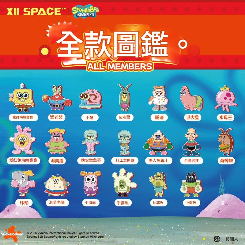 X11海綿寶寶 比奇堡一日遊系列毛絨貼貼冰柜貼盲袋盲盒