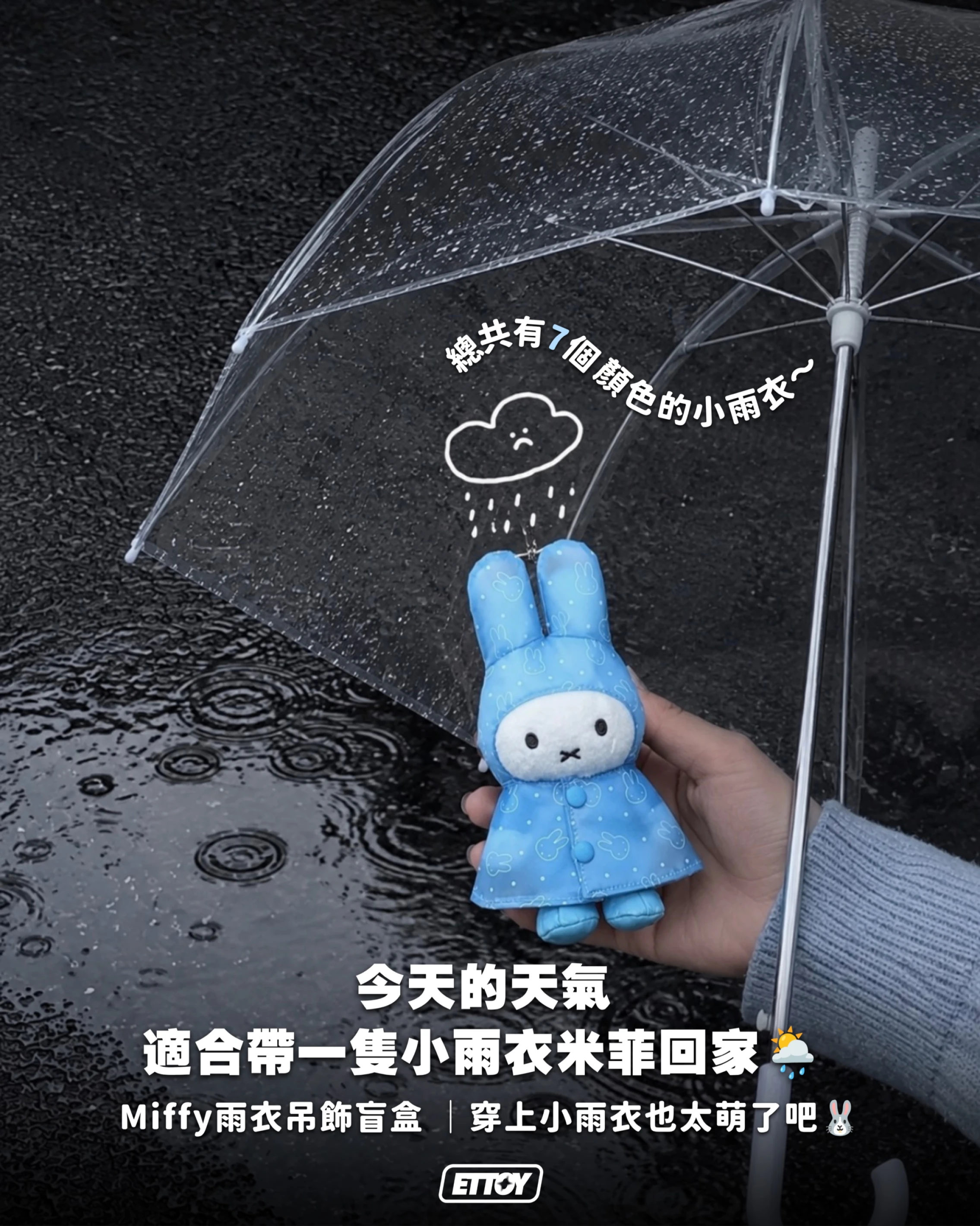 VIPO × Miffy 米菲正版聯名 雨衣系列吊飾盲盒