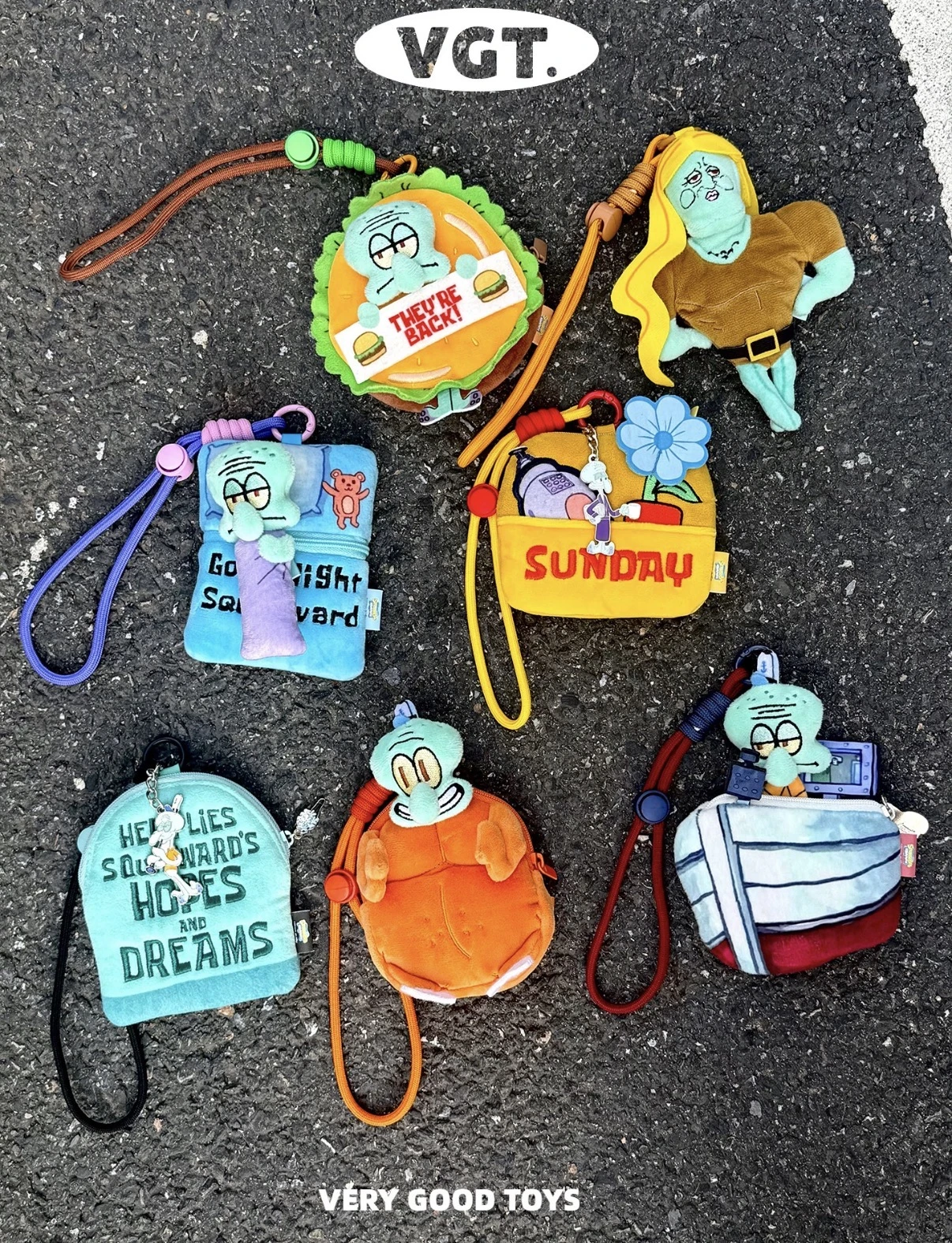 海綿寶寶 章魚哥的日常系列零錢包掛件盲盒