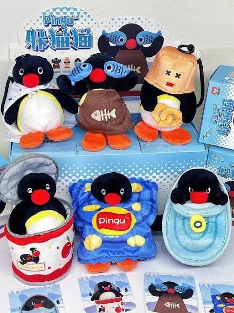 企鵝家族 PINGU 躲貓貓系列 毛絨掛件 盲盒