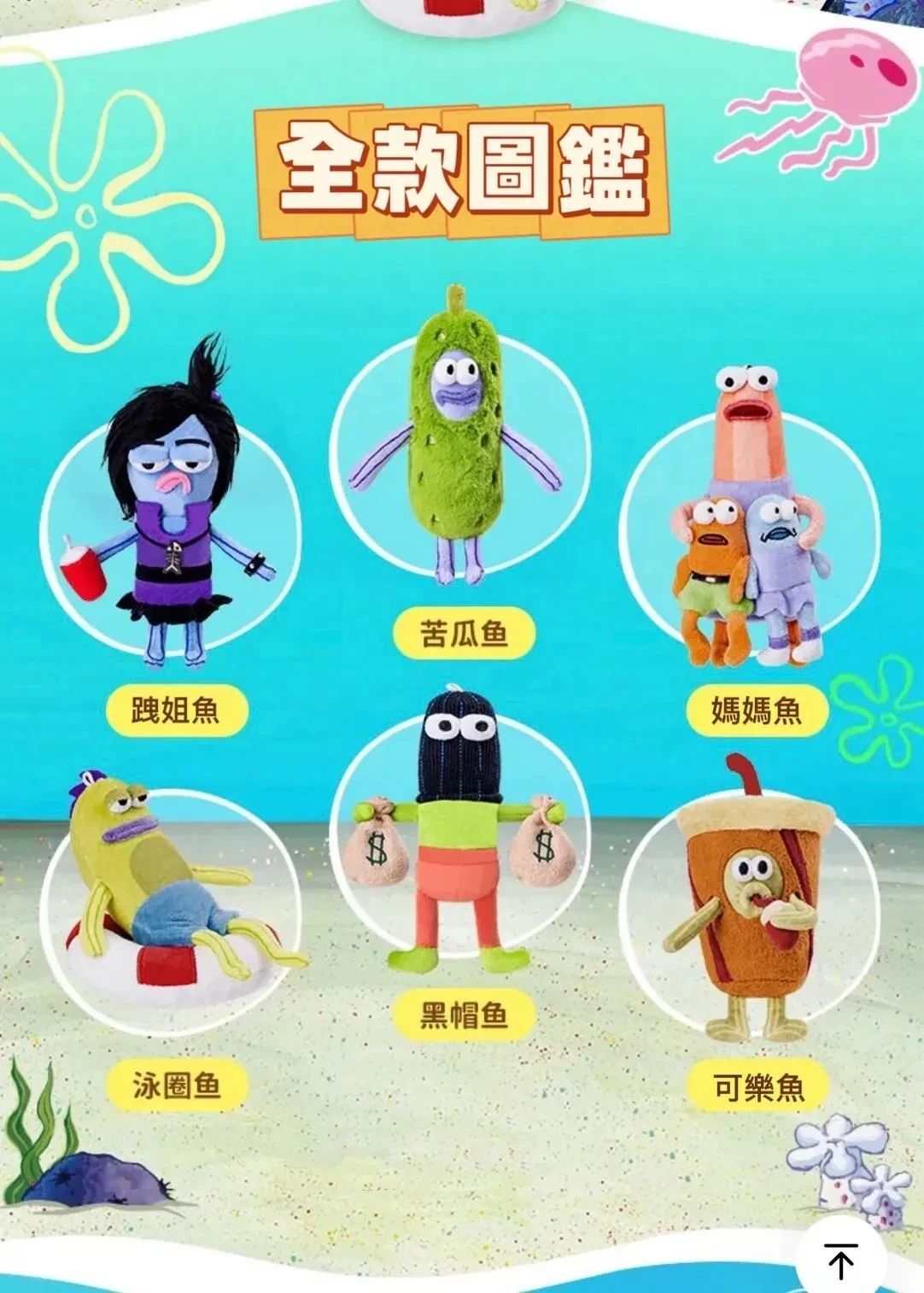 X11海綿寶寶比奇堡居民的一天毛絨掛件盲盒禮物