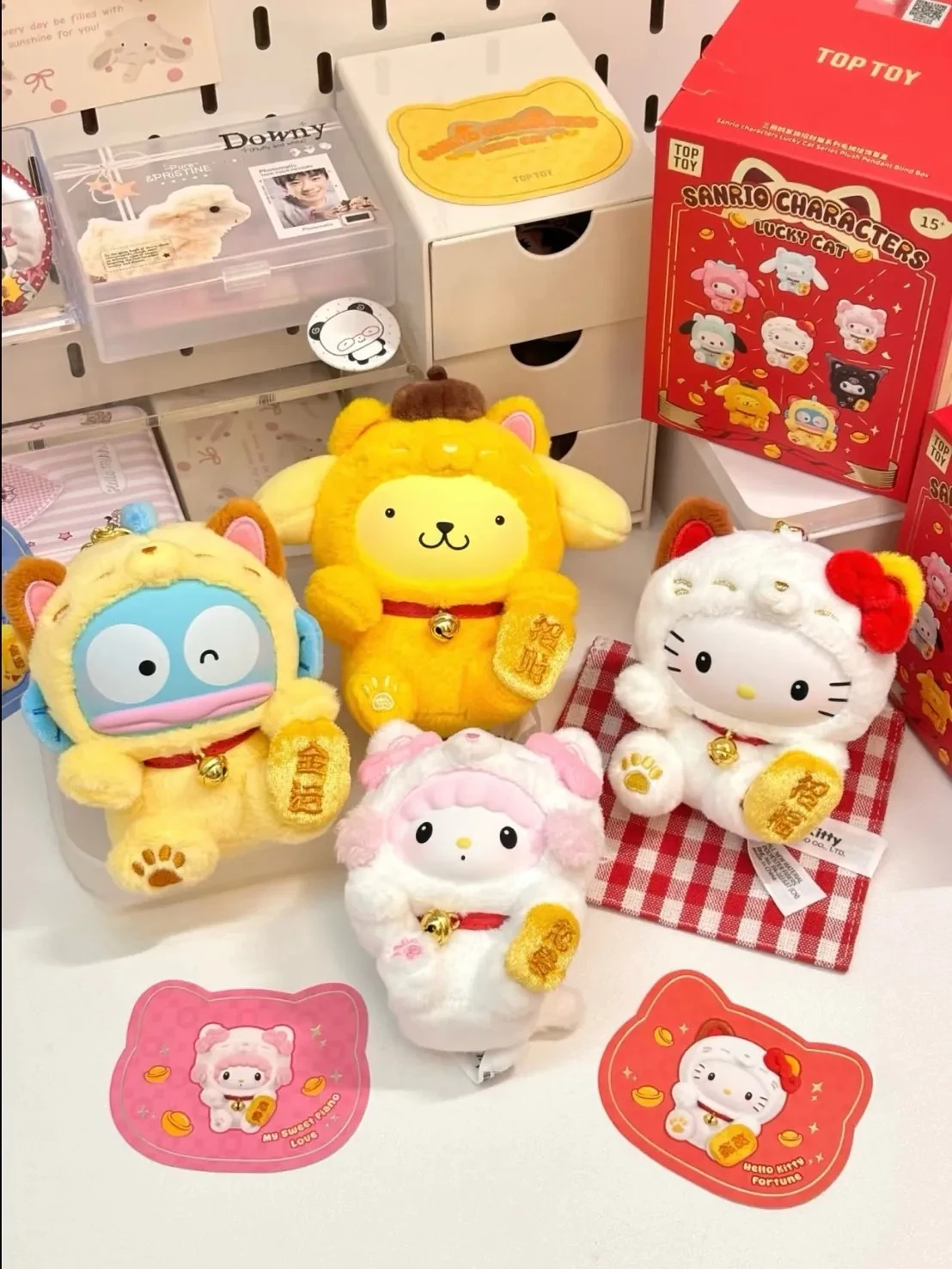 三麗鷗家族招財貓系列毛絨掛飾盲盒