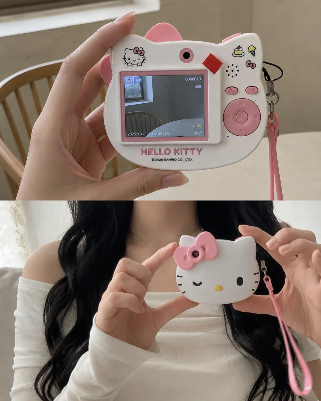 BOOIE × Hello Kitty 奶油粉雙鏡頭數位相機