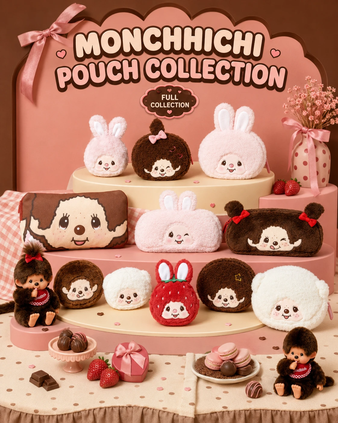 韓國 MONCHHICHI 蒙奇奇 經典圓形收納包 2款任選