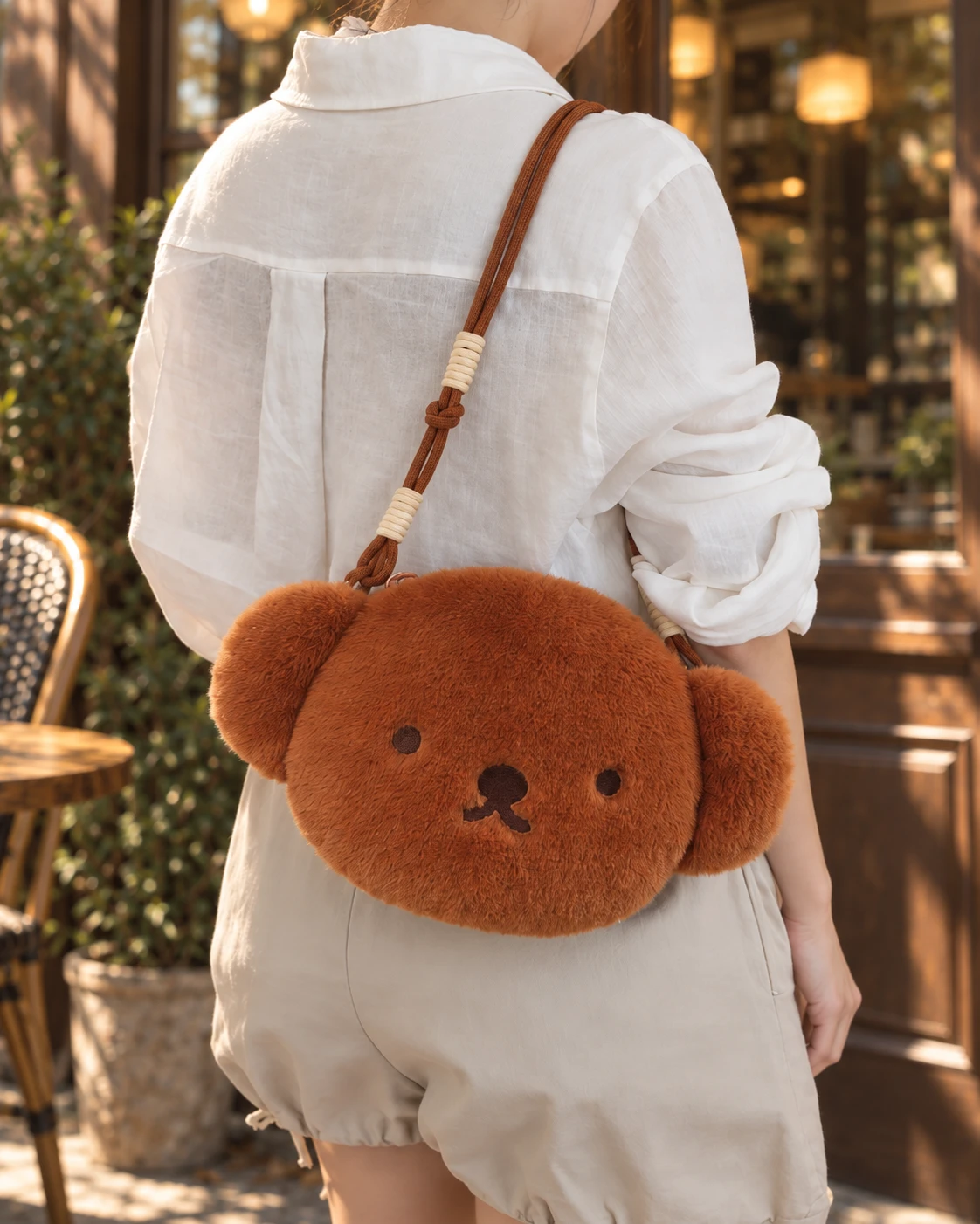 VIPO × miffy 米菲兔小熊毛絨斜背包