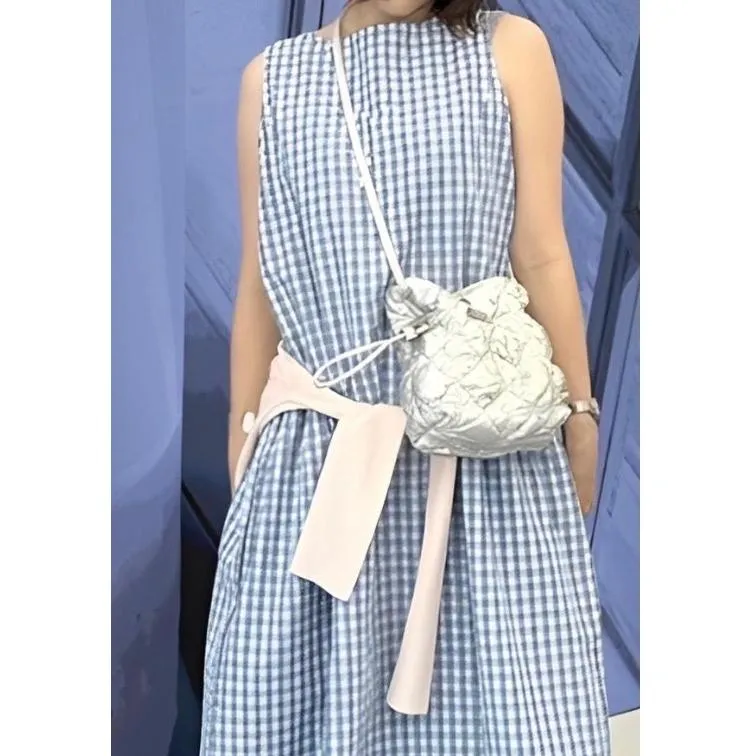 [預購] 韓國CARLYN菱格紋澎澎束口斜背包 多色 dape mini 代購