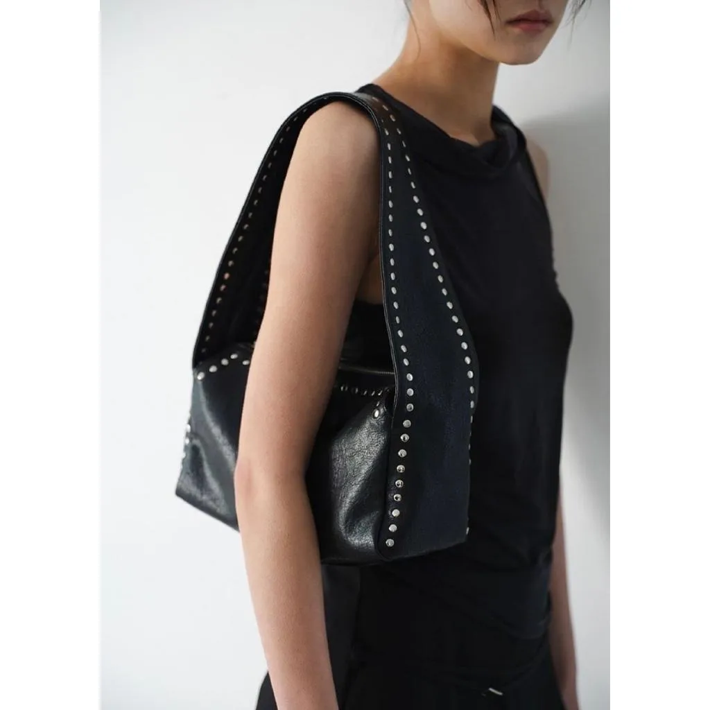 [預購] 韓國LEFACE牛麂皮/皮質圓卯釘肩背包 多色 studded 代購