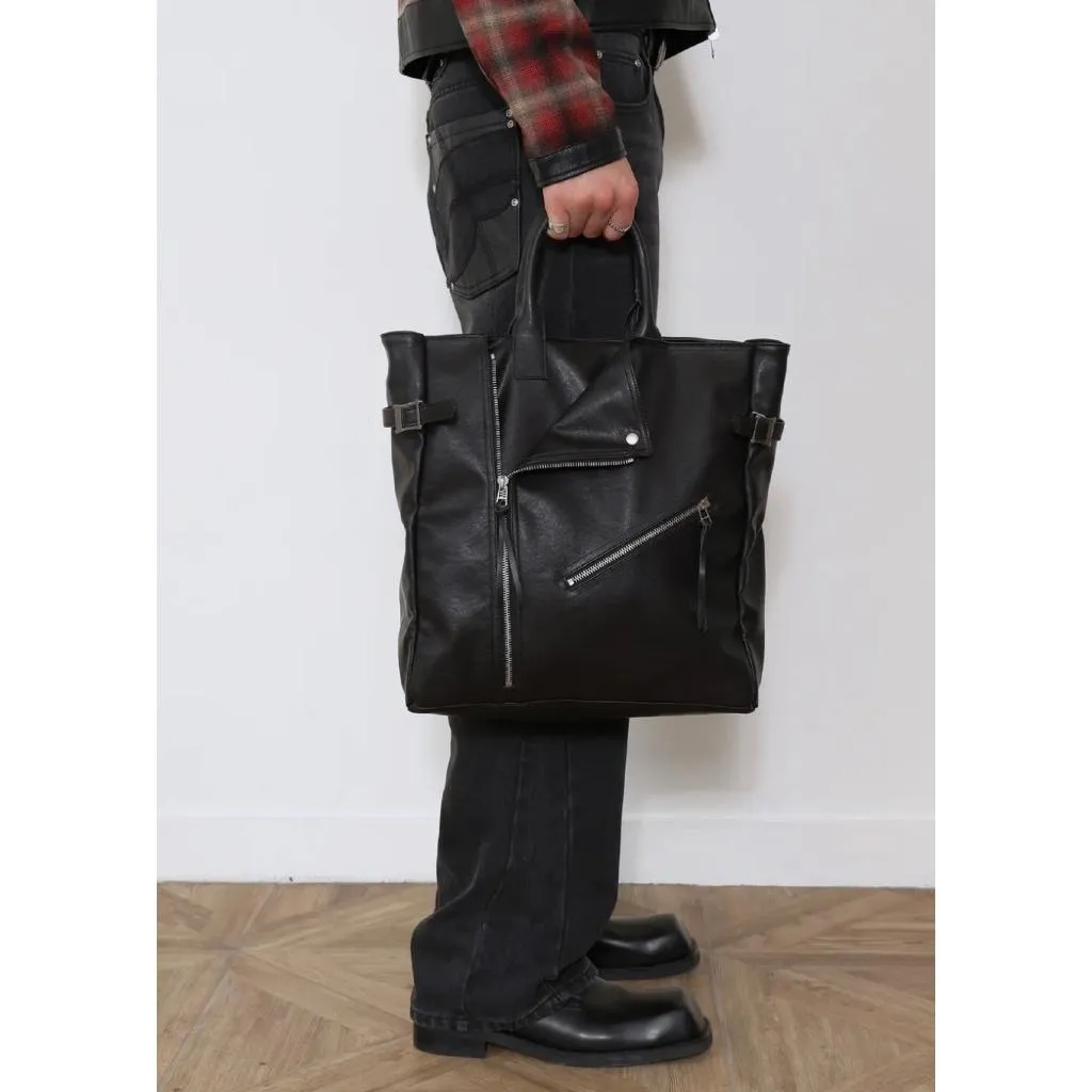 [預購] 韓國SSRL x DOFFJASON聯名款黑色皮質機車包托特包 rider 2way tote 代購