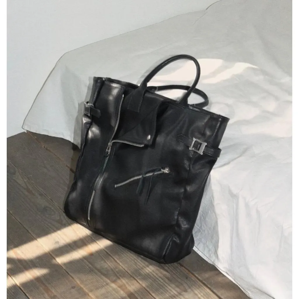 [預購] 韓國SSRL x DOFFJASON聯名款黑色皮質機車包托特包 rider 2way tote 代購